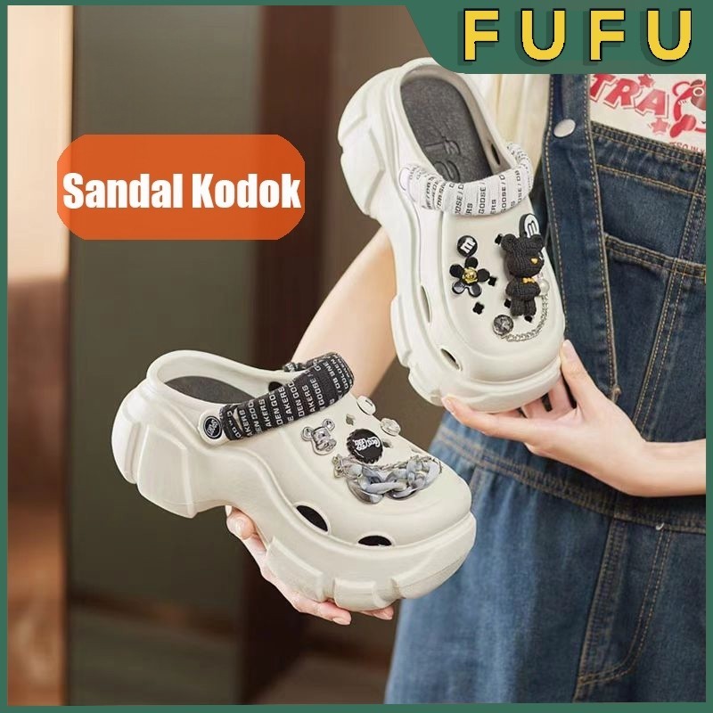 FUFU Sandal Baim Wanita / Sandal Kodok Wanita Korea / sandal fuji viral / EVA / Sandal Bakpao Dewasa