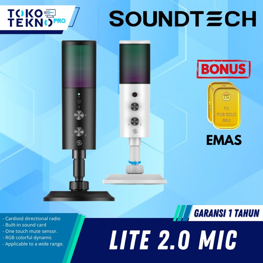 Soundtech Lite 2.0 Cardioid Microphone Condenser USB Stand for PC