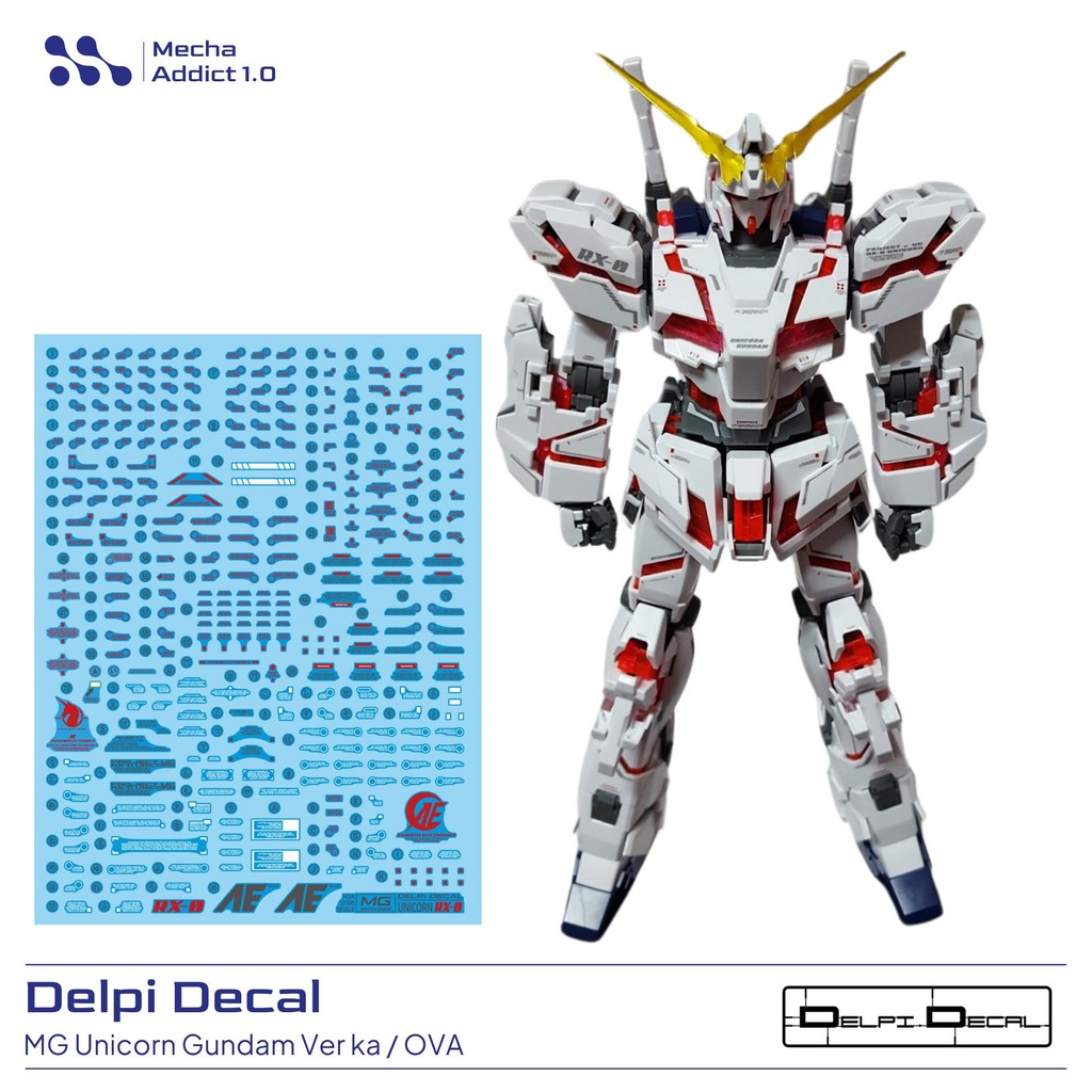 Water Slide Decal MG Unicorn Gundam Ver Ka / OVA by DELPI