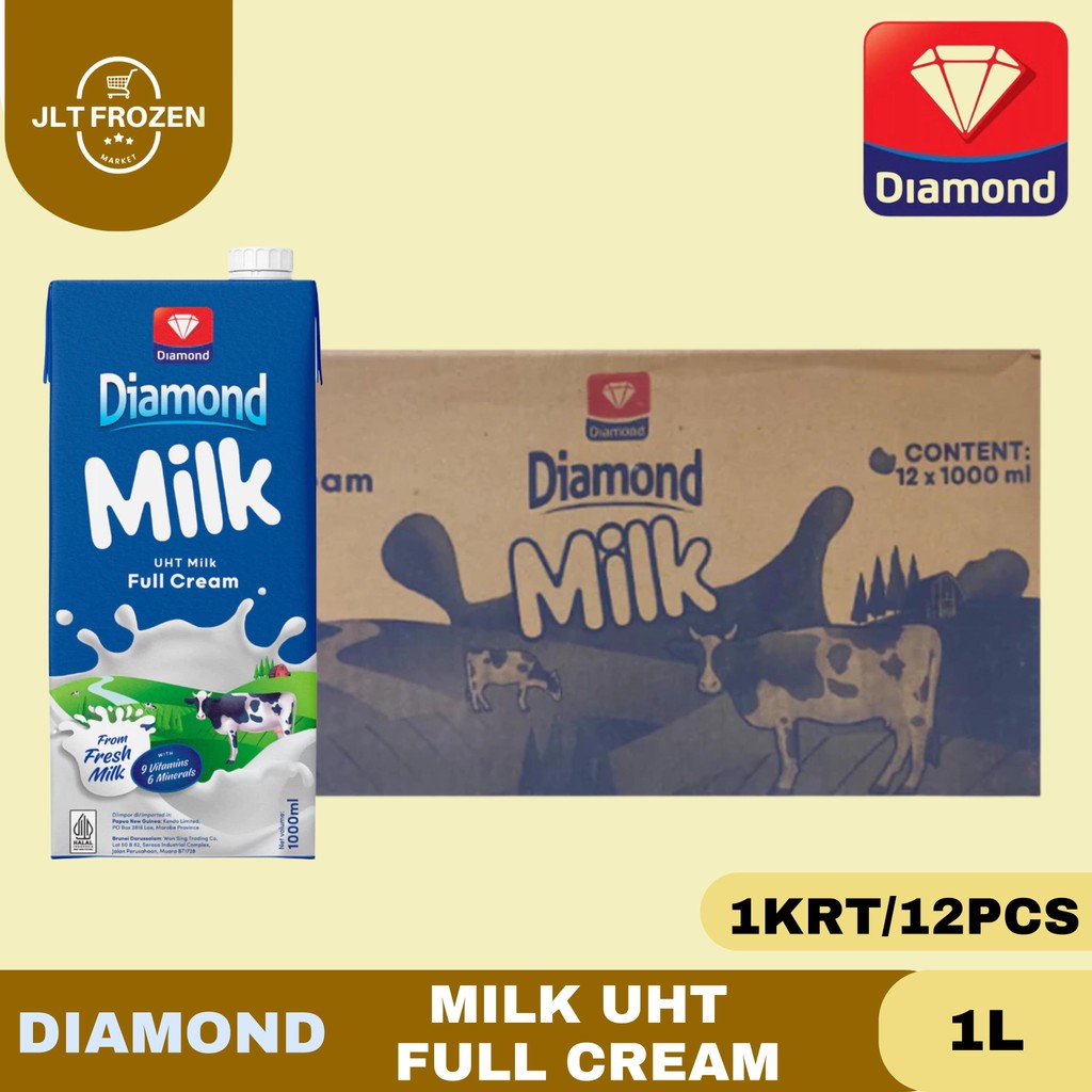 

Diamond Susu UHT Full Cream 1000ml -1KRT/12PCS Susu Full Cream