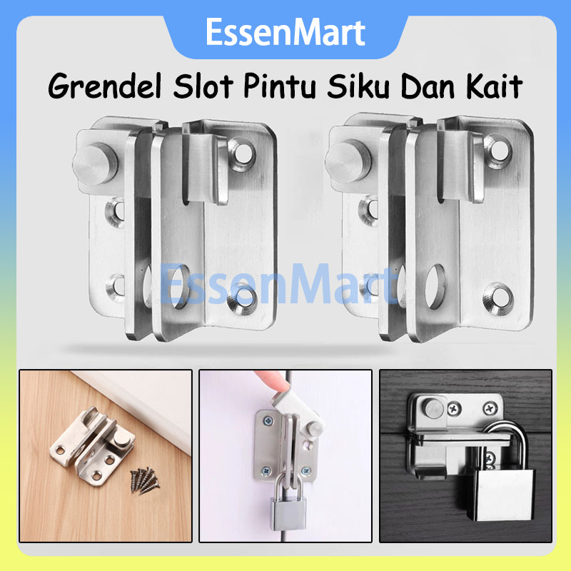 Grendel Pintu Geser Stainless / Grendel Pintu Geser / Grendel , Free Sekrup
