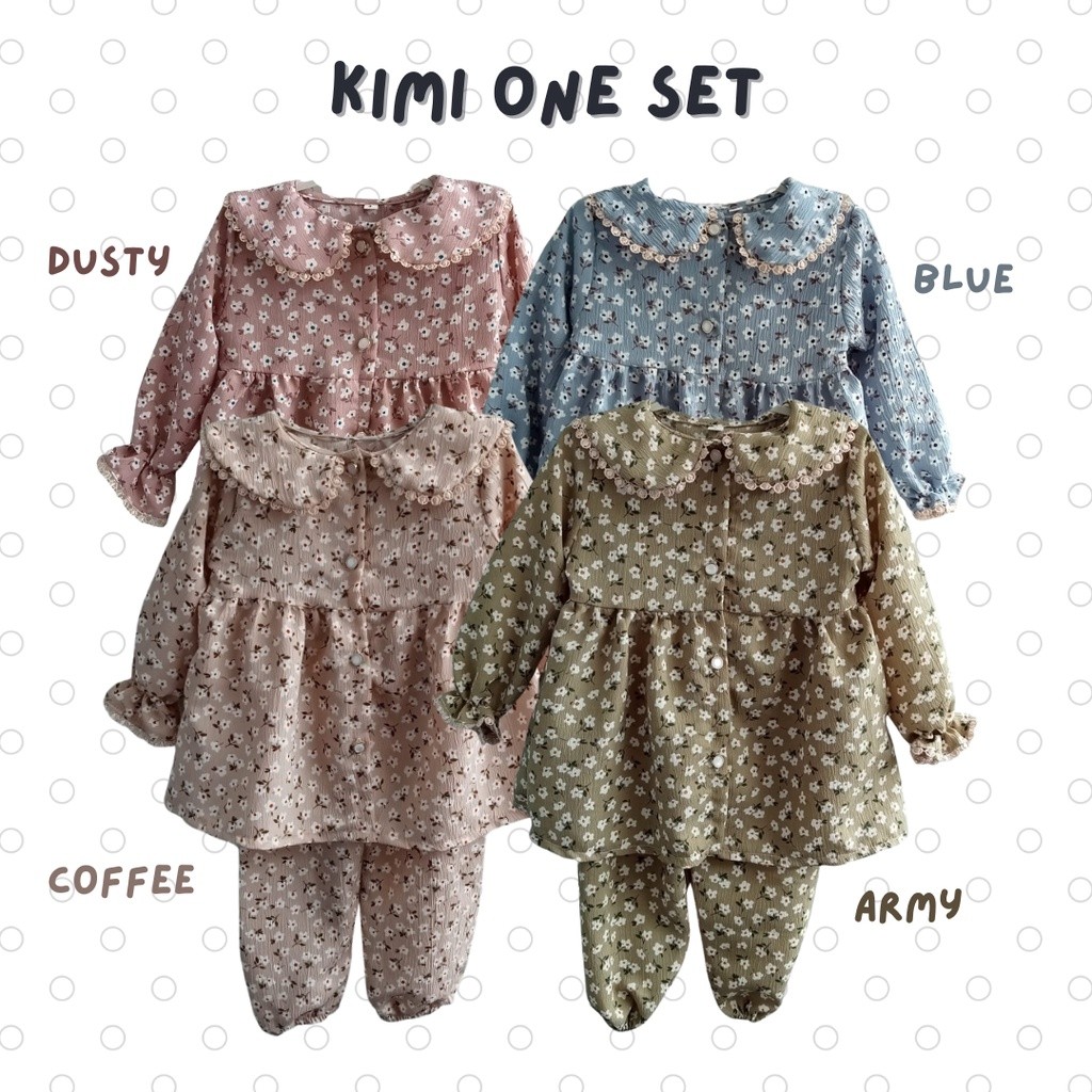 WOLDANSHOP setelan tunik anak perempuan baby balita 1-3 tahun baju muslim anak perempuan cewek KIMI 