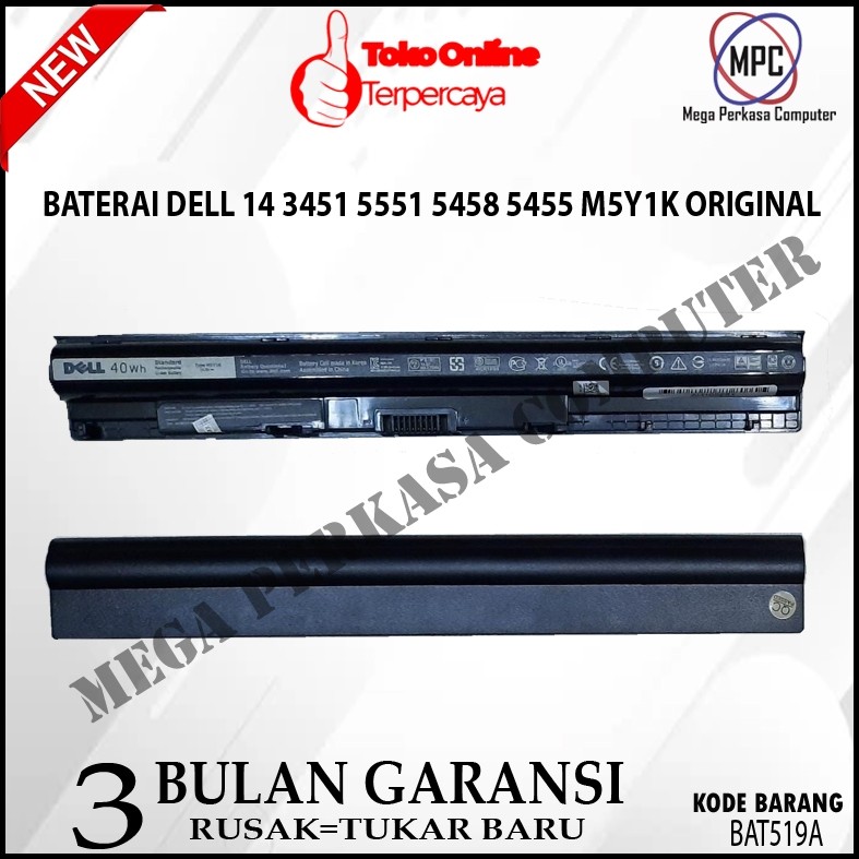 Baterai Dell Inspiron 14 3000 M5Y1K Original