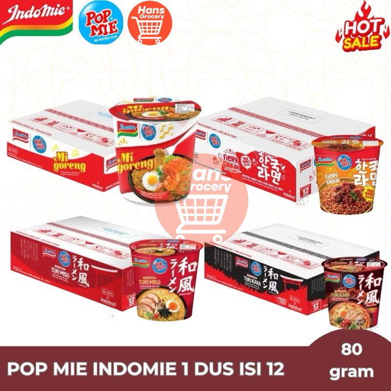 

Pop Mie Goreng 1 Dus Isi 12 Cup Indomie Goreng All Varian 70Gr Per Cup