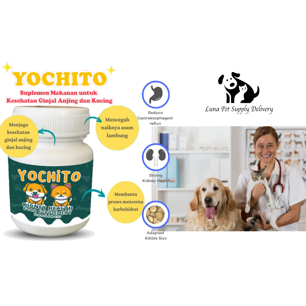 Yochito Anjing Kucing Suplemen Ginjal Renal Kidney Problem Ginjal Anjing Kucing Suplement Dog Cat