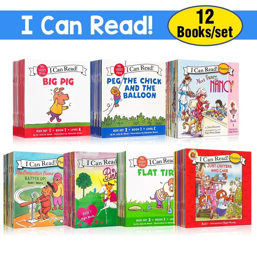 

12books/set I Can Read Phonics Pink Alicious My Very First Picture Books English Book for Children Kids Baby Pocket Story Book