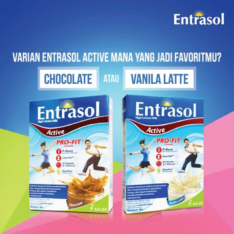 

Entrasol Active 160gr Coklat Vanila Nutrisi Lengkap - ARM