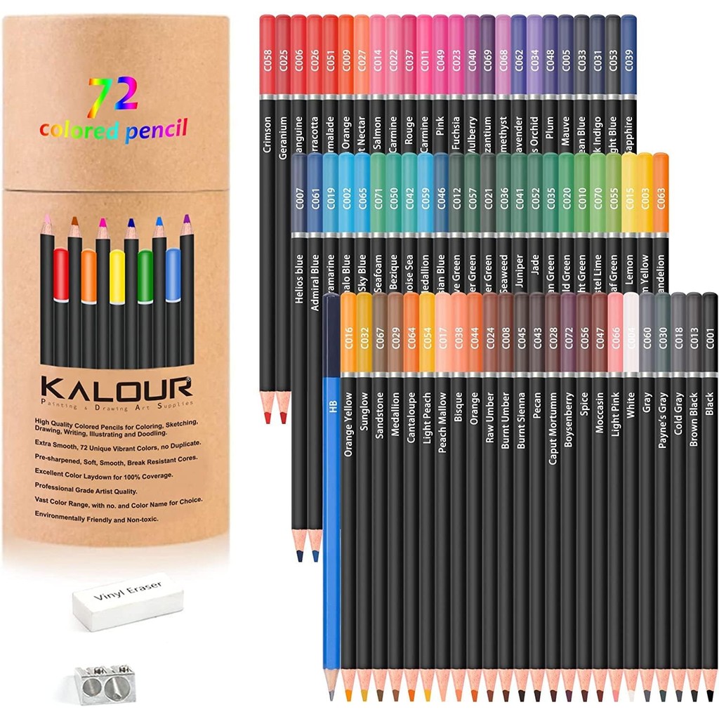 

72 Count Colored Pencils for Adult Coloring Books, Soft Core,Ideal for Drawing Blending Shading,Color Pencils Set Gift