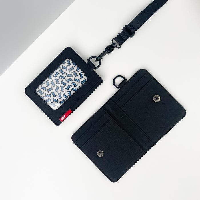 

New ID Card Holder Kain Nametag Gantung Dompet Kartu Kalung Wanita Pria - Hitam Best Seller