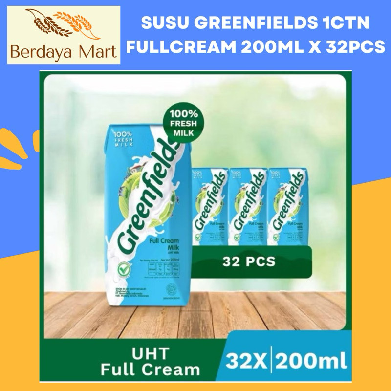 

Susu Greenfields UHT Full Cream 200ml x 32pcs (1karton)