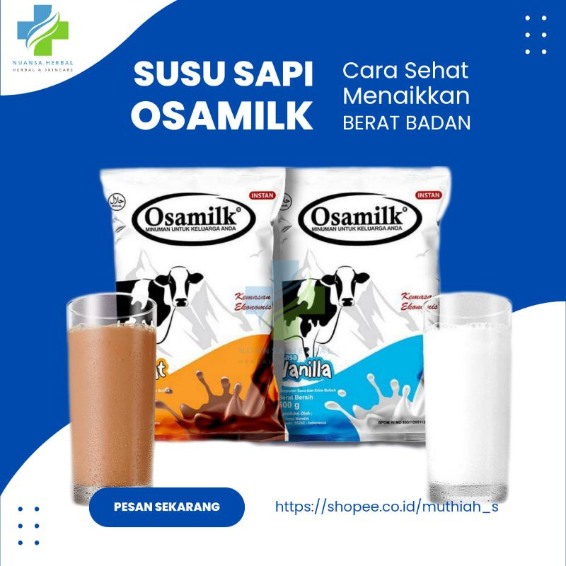 

SUSU OSAMILK GEMUK BADAN 500 gram - susu sapi bubuk osamilk rasa vanila dan coklat susu gemuk badan , susu sapi bubuk original osamilk 100%