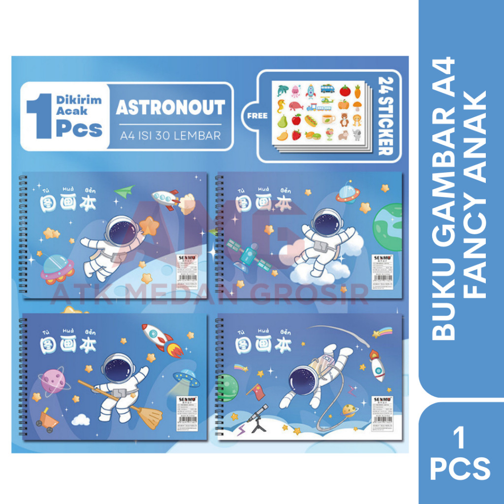 

BUKU GAMBAR SPIRAL ANAK A4 30 LEMBAR BUKU SKETSA BONUS STICKER