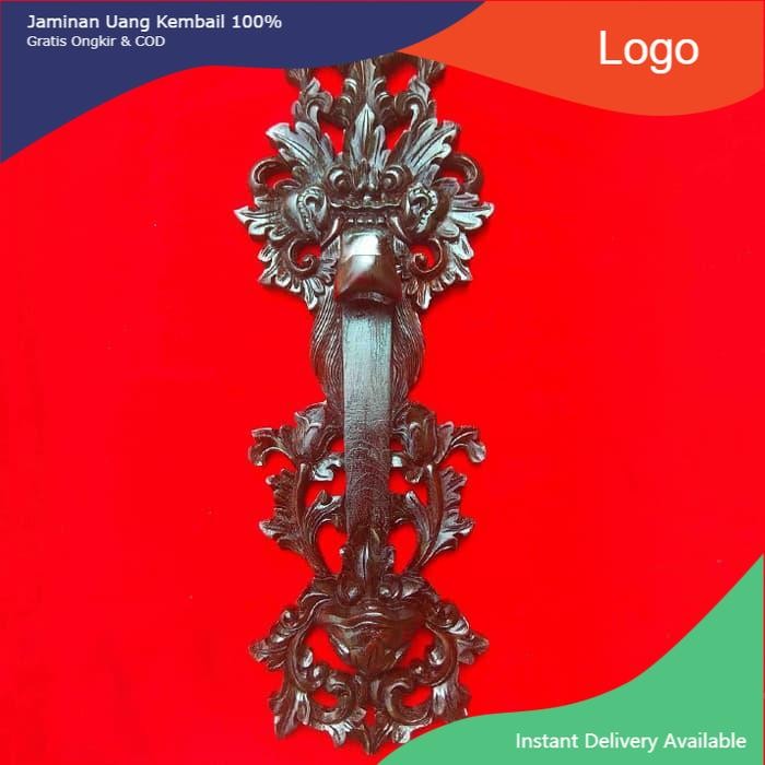 Hiasan Tempel Blawong Keris Tombak Ukiran Makoro Kepala Buto Unik ND16