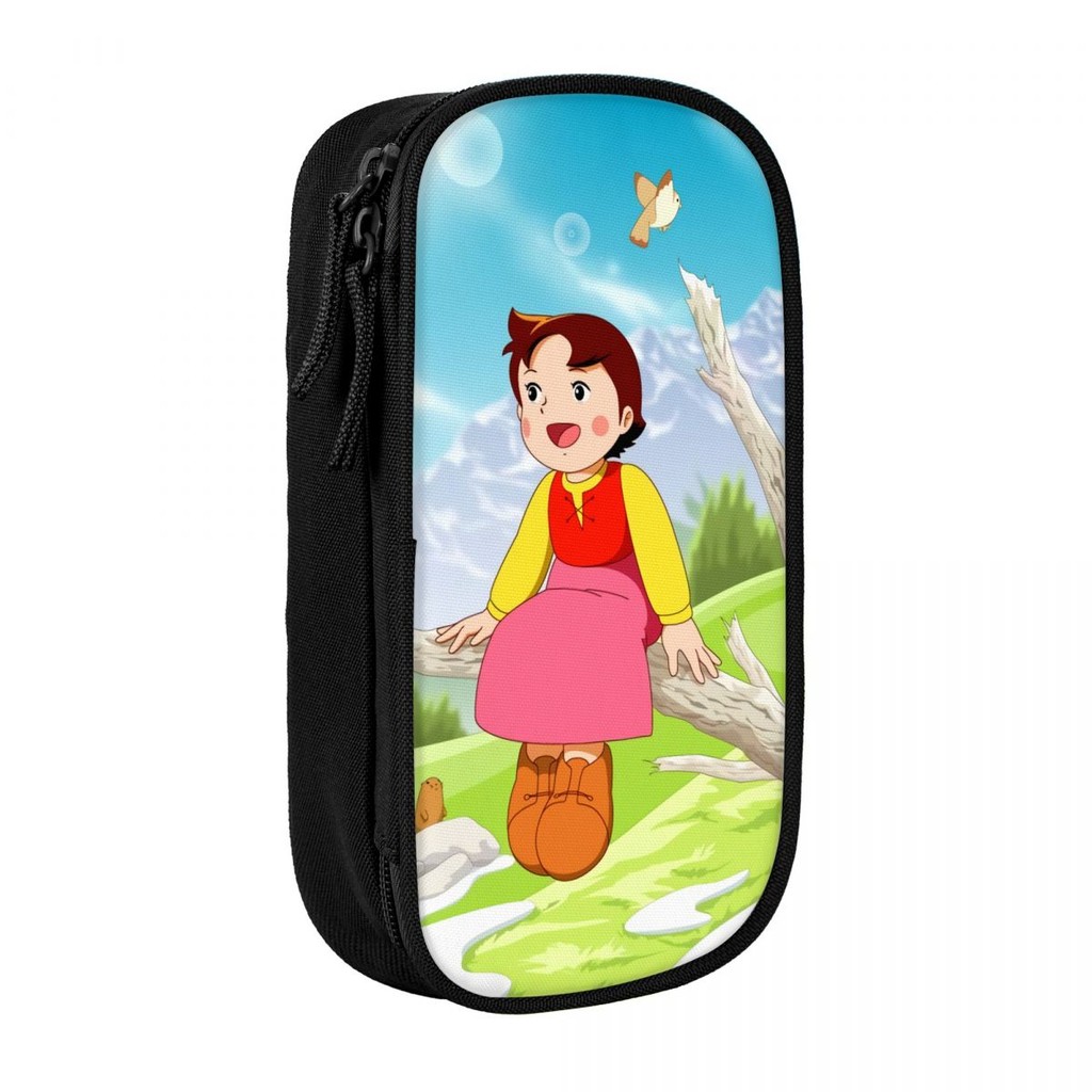 

Kawaii Heidi On The Tree Pencil Cases for Girl Boy Large Capacity Anime Cartoon Alps Mountain Girl Pen Bag Box Stationery