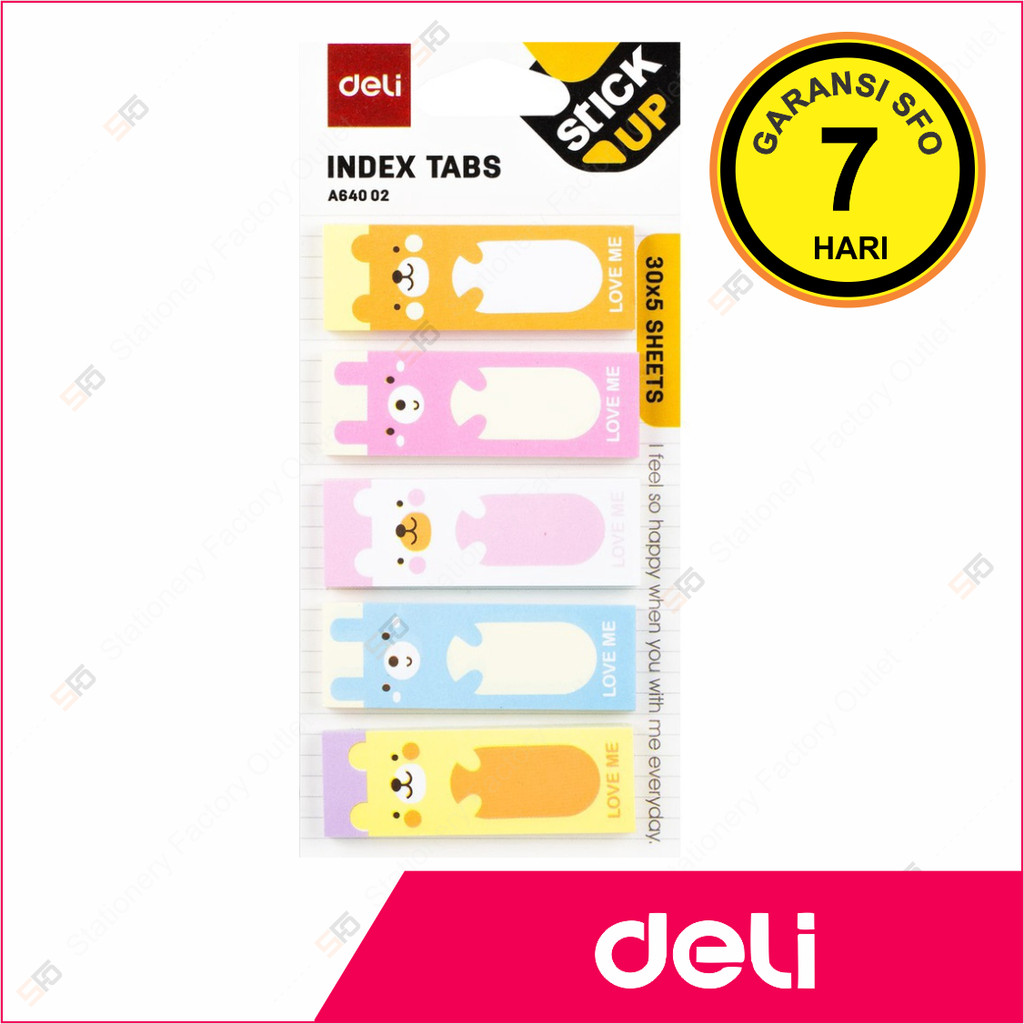 

Index Tabs Deli A640 02 - 30 x 5 lembar - SFO Semarang Official