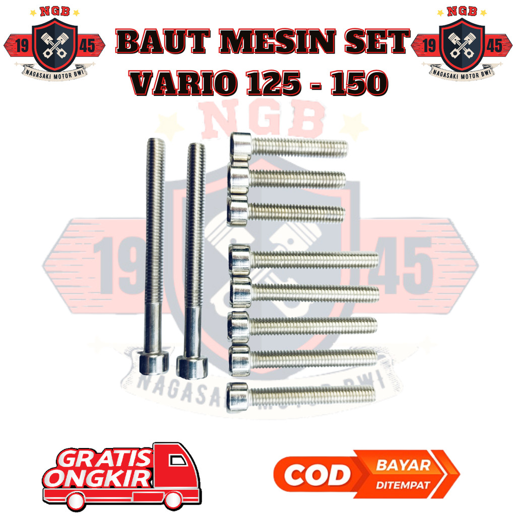 Baut Mesin Set Vario 125 Kunci L - Baut Mesin Motor Honda Vario 150 1 Set Original Variasi Motor