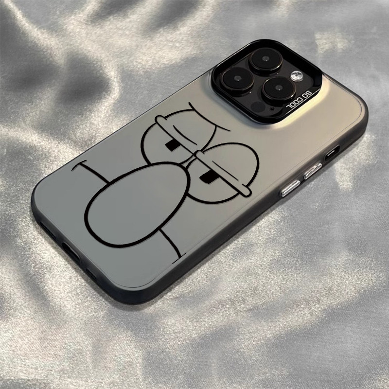 Garis squidward case iPhone seri Kompatibel untuk iPhone 11 12 13 14 15 pro promax casing untuk case