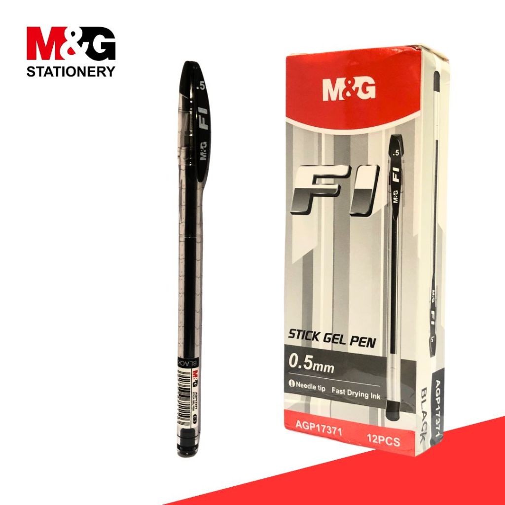 

Pulpen Gel F1 M&G AGP17371 Tip 0.5 mm Stick Gel Pen M&G Tinta Warna Hitam Needle Tip - SATUAN- SHSNP
