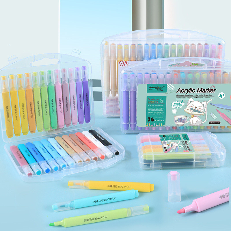 

BOBMART Giorgione Acrylic Marker Akrilik Macarons Set Spidol isi 12/24/36/48 Warnas G-AM-MK