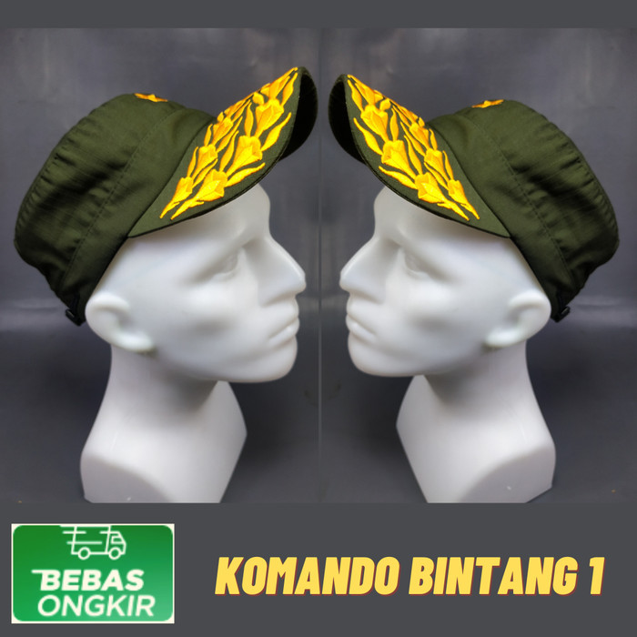 Topi Komando TNI AD Pati Bintang 1 Ribstop Warna Army Best Quality Premium