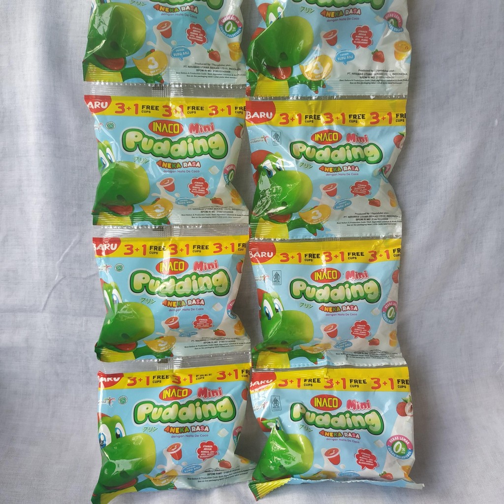 

MURAH - Puding Mini Inaco 15g 3 Cup 1 Renceng Isi 10 Sachet Nata De Coco Susu Asli - Murah - Food, Jelly