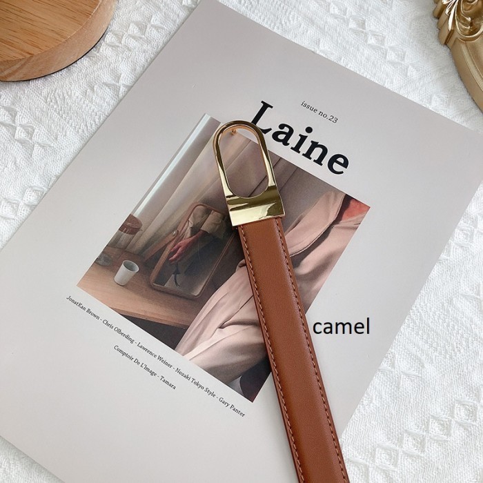 VENDI -Belt Wanita Ikat Pinggang Leather Cowhide Sabuk Premium "NOV - Camel