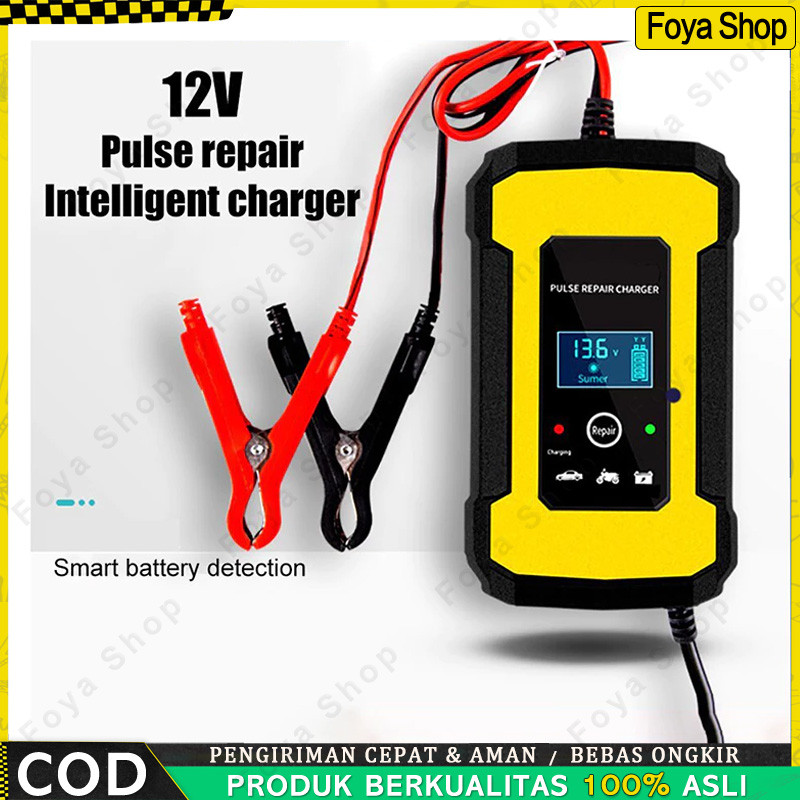 Smart Charger Aki Charger Aki Motor 6A 12V Mobil Motor Cas aki INTELLIGENT CHARGING SYSTEM Intellige