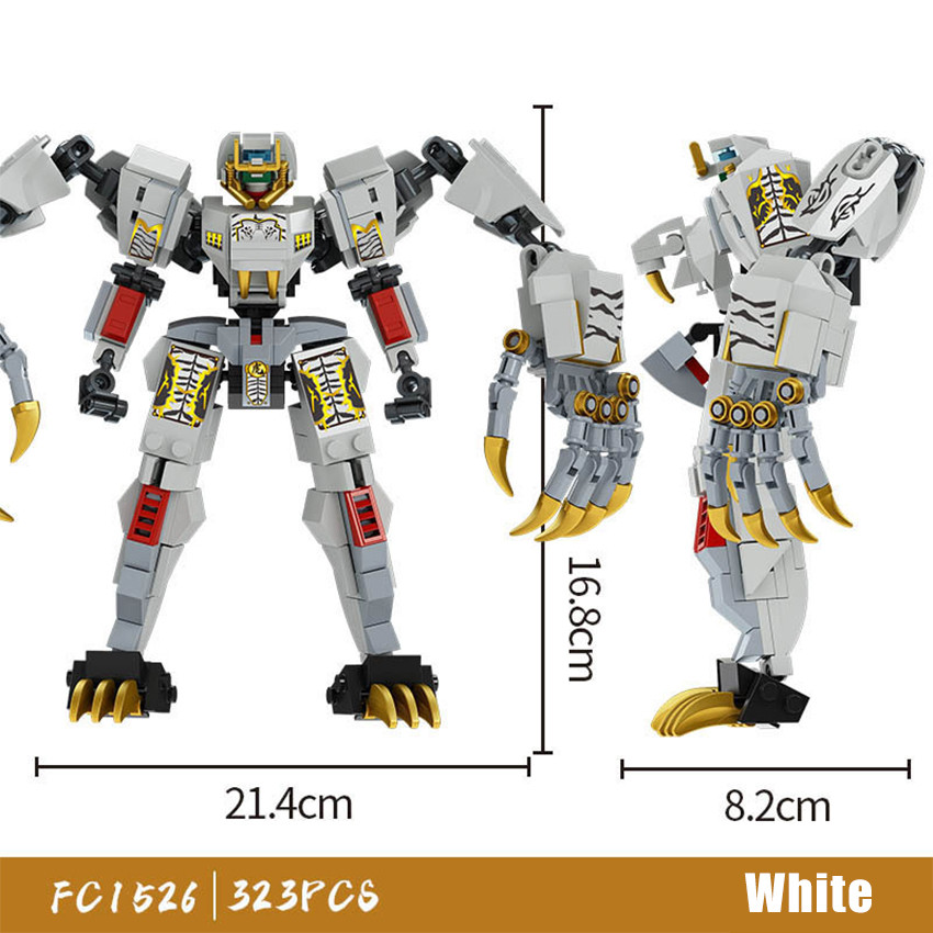 Mainan Anak DIY Brick Block Action Figure Toys Mythical Beast Harimau Putih White Tiger Naga Azure