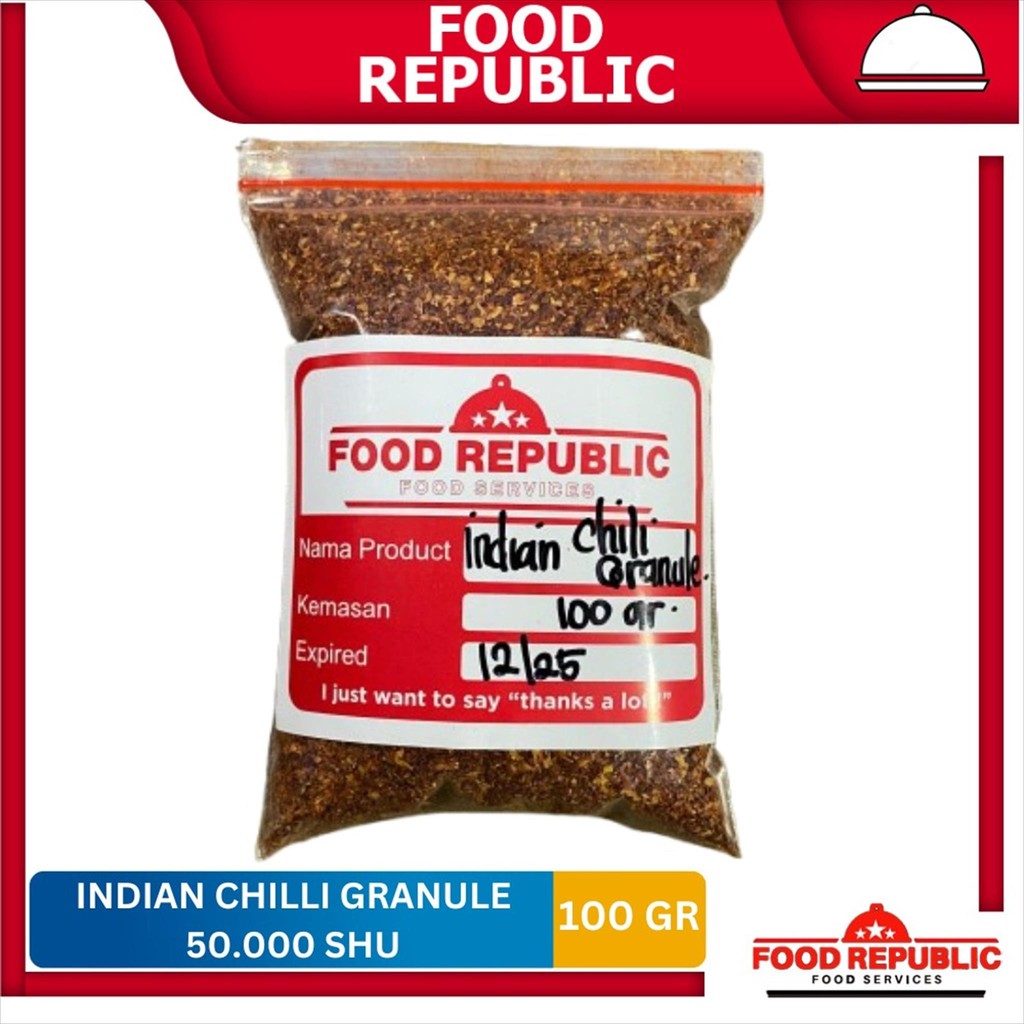

Chili Granule 100GR Cabe Bubuk India Halal Chilli Granules Extra Pedas