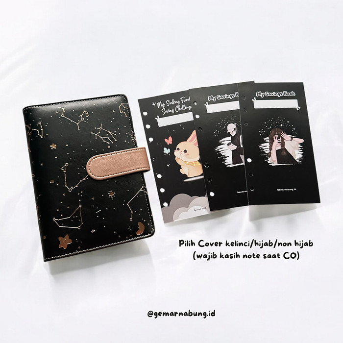 

Paket Binder Keuangan Lengkap A6 Set 10 Ziplock Premium, Nabung Seru - Galaxy Black, 10 Ziplock Prem