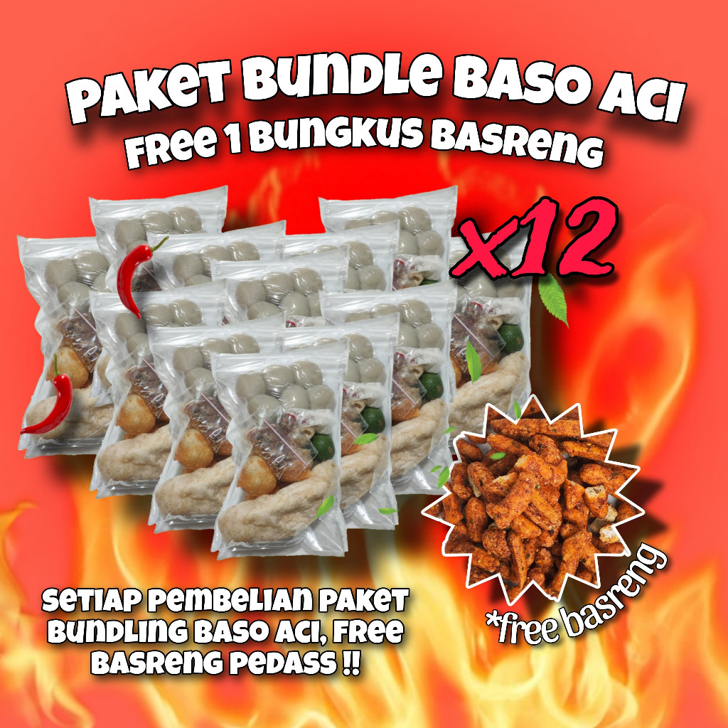 

Baso Aci 12 Pcs Free Basreng Paket Usaha termurah