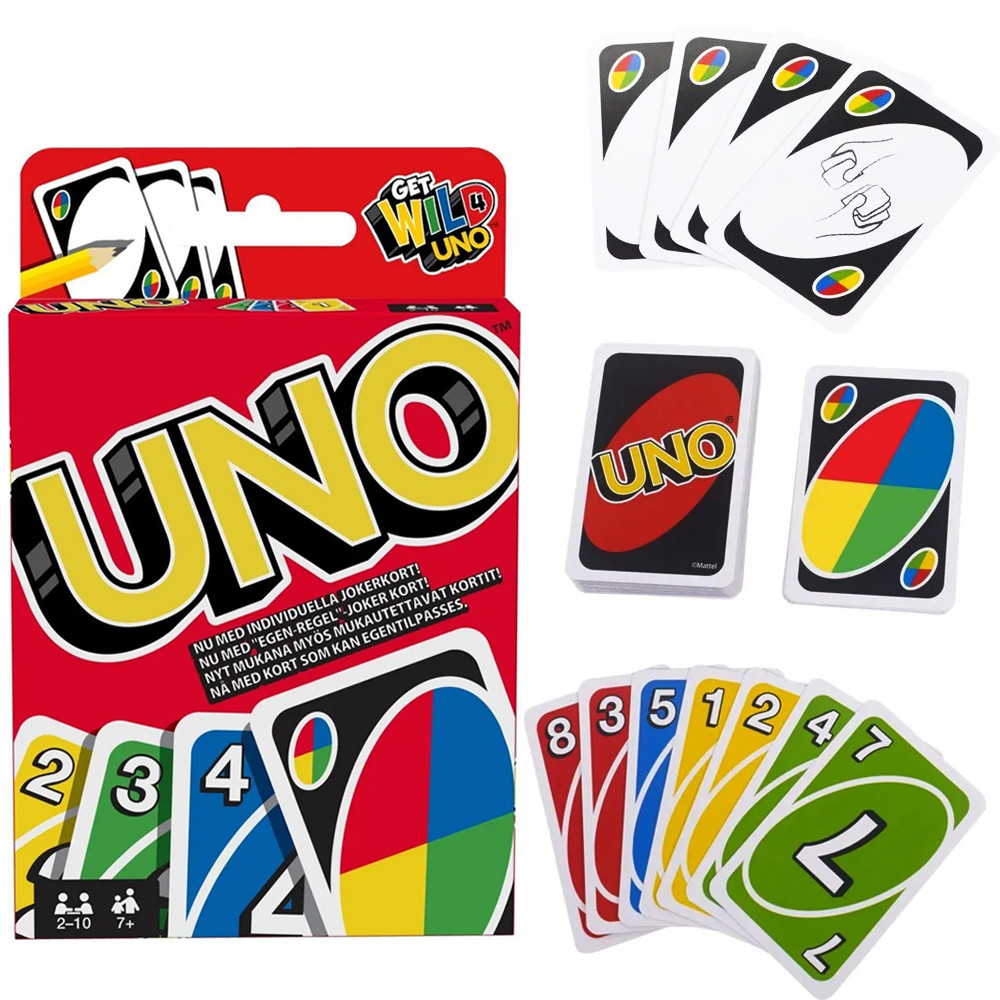 Mattel UNO Games Family Funny Entertainment Board Game Fun Playing Cards Kids Toys Gift Box uno Card