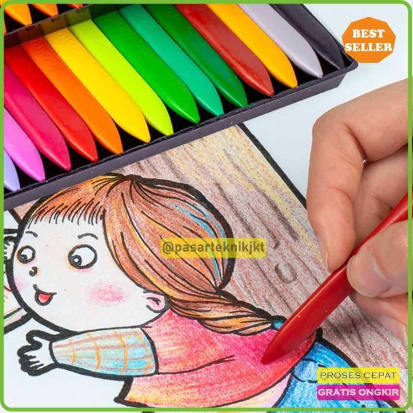 

XINGMAI Crayon Warna 24 Set Washable Non Toxic Triangle Design - 9002