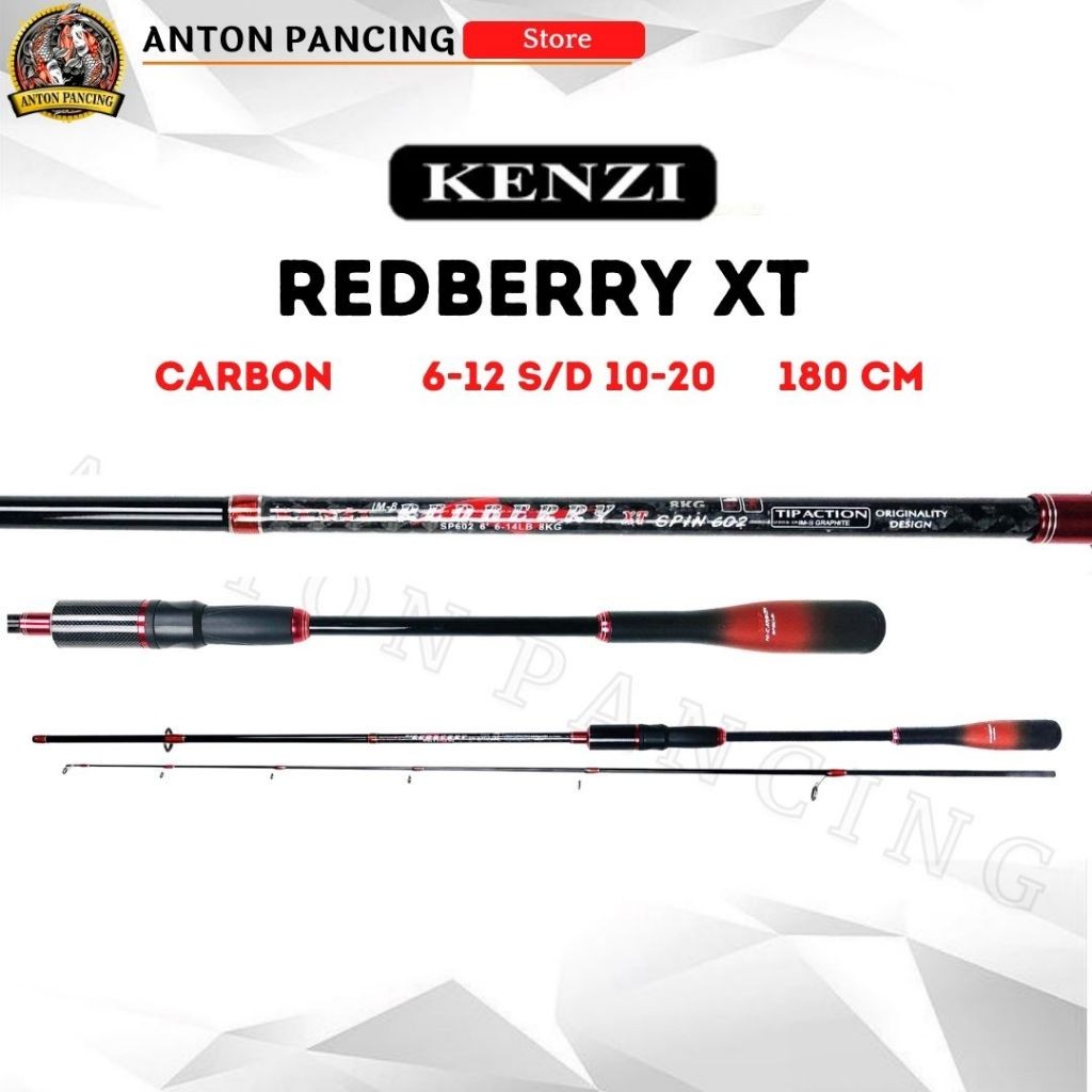 Joran Pancing Kenzi Redberry XT 180 cm 6-14 7-15 8-17 10-20lb Japan Style 6+1 Ring Guide Carbon