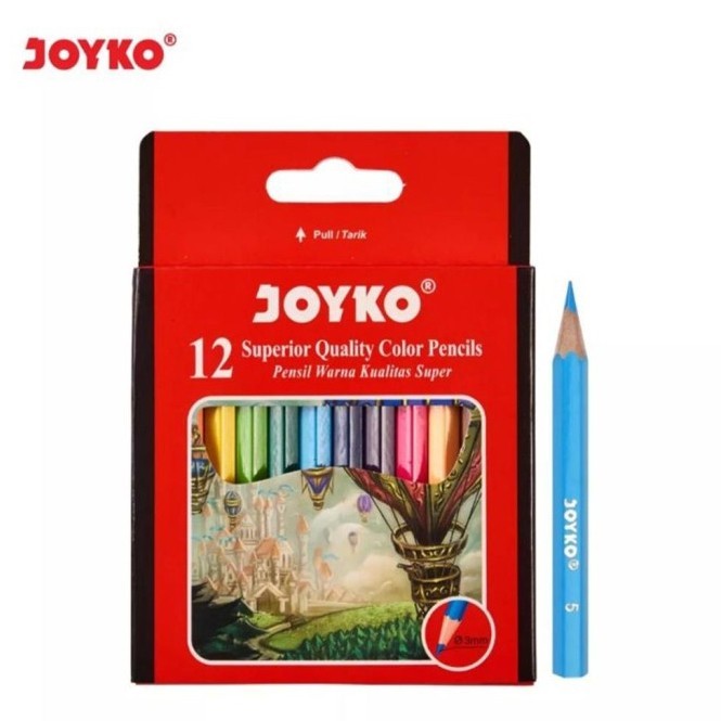 

Pensil Warna Joyko CP-102 12 Warna Pendek Short Superior Quality Color Pencils