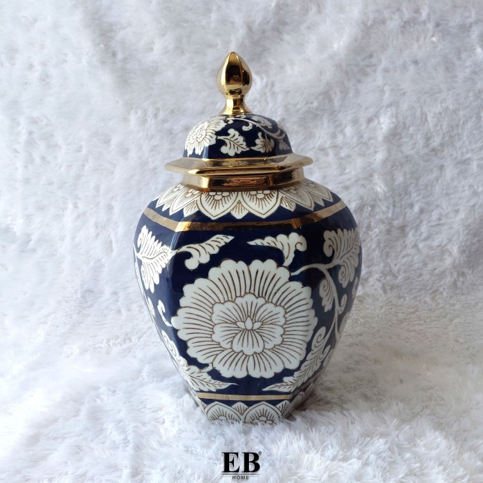 Guci Antik Bahan Keramik Mewah Pajangan Meja Vas Bunga Cantik Premium