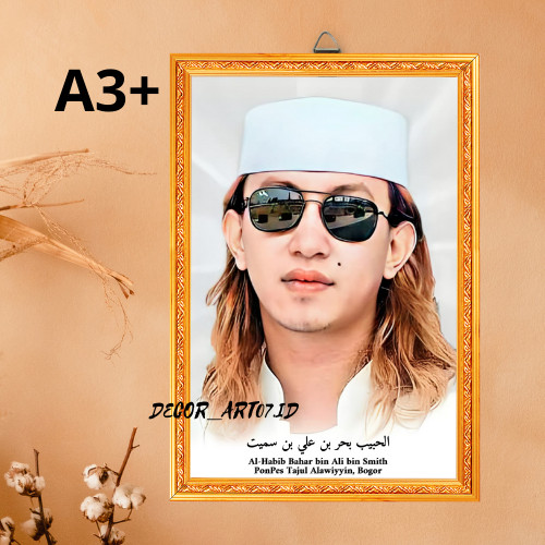 BINGKAI FOTO Foto Poster Habib Bahar bin Ali bin Smith Ulama Wall Decor Kayu -Dekor_Art07