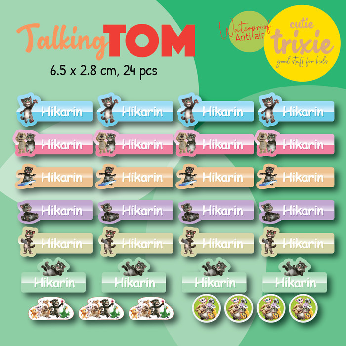 

Sticker Label Nama Anak TALKING TOM