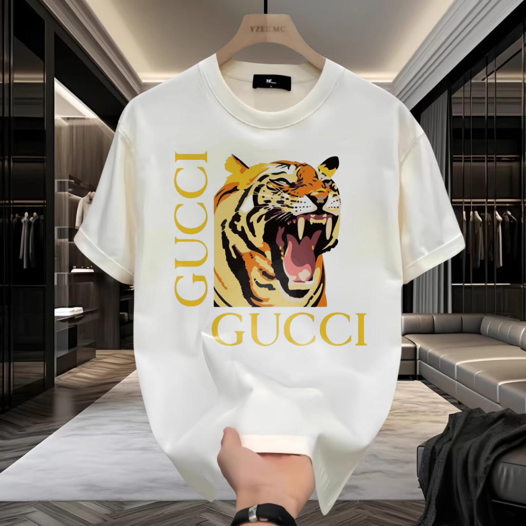 Kaos Gucci Tiger Klasik Pertama Musim Panas GUCCI Tiger T-shirt Lengan Pendek Merek Fashion Korea Fa