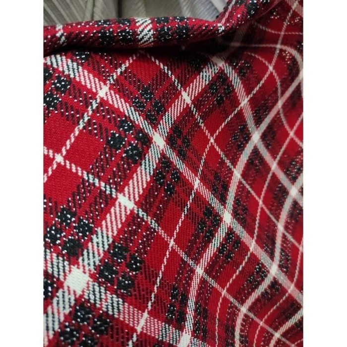 Bahan/Kain Blazer Semi Wool Motif Kotak _ Bahan Semi Wool Kotak - 6