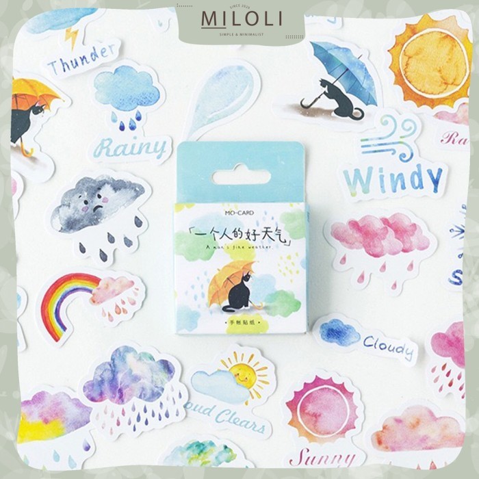 

Sticker Deco Sticker Journal Scrapbook Stiker Diary Stiker Rain Cat