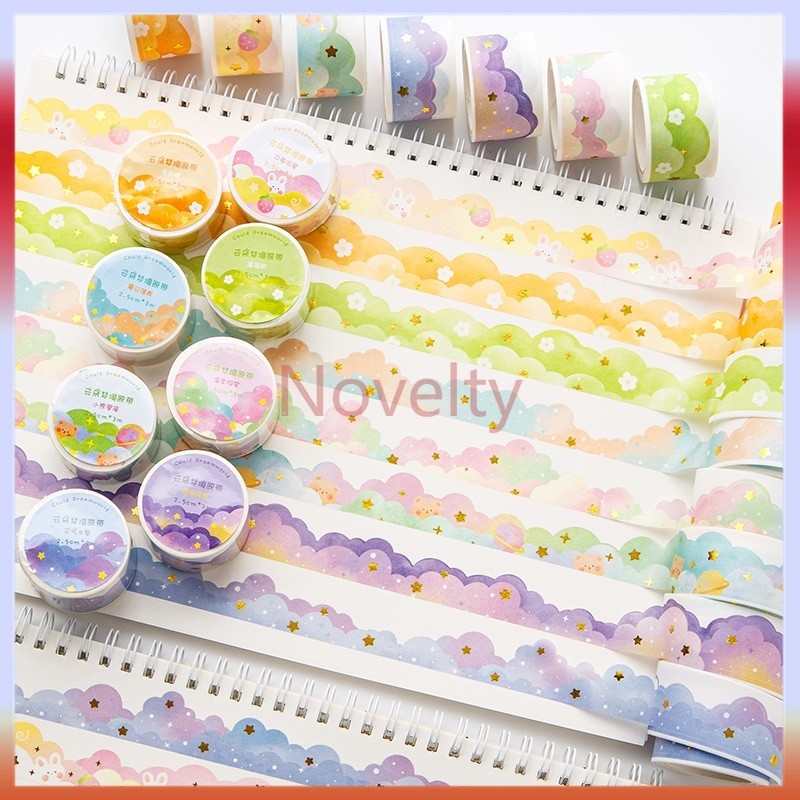 

Novelty Washi Tape Stiker Pola Kartun Awan Cocok untuk Dekorasi Scrapbook DIY (1 Roll 3 Meter)