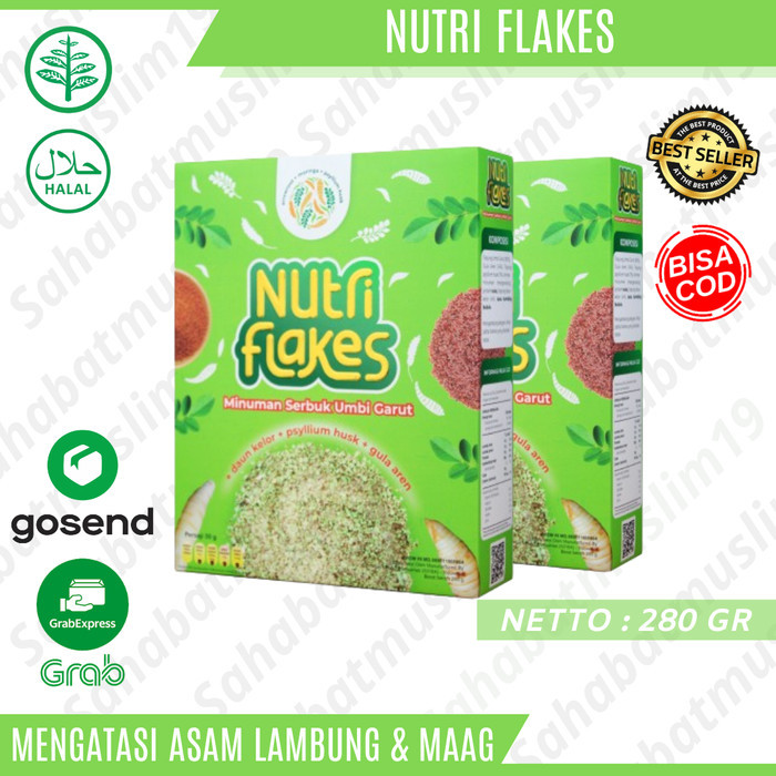 

Nutri Flakes Sereal Umbi Garut Untuk Mengatasi Asam Lambung & Maag Ori 280 gr Termurah