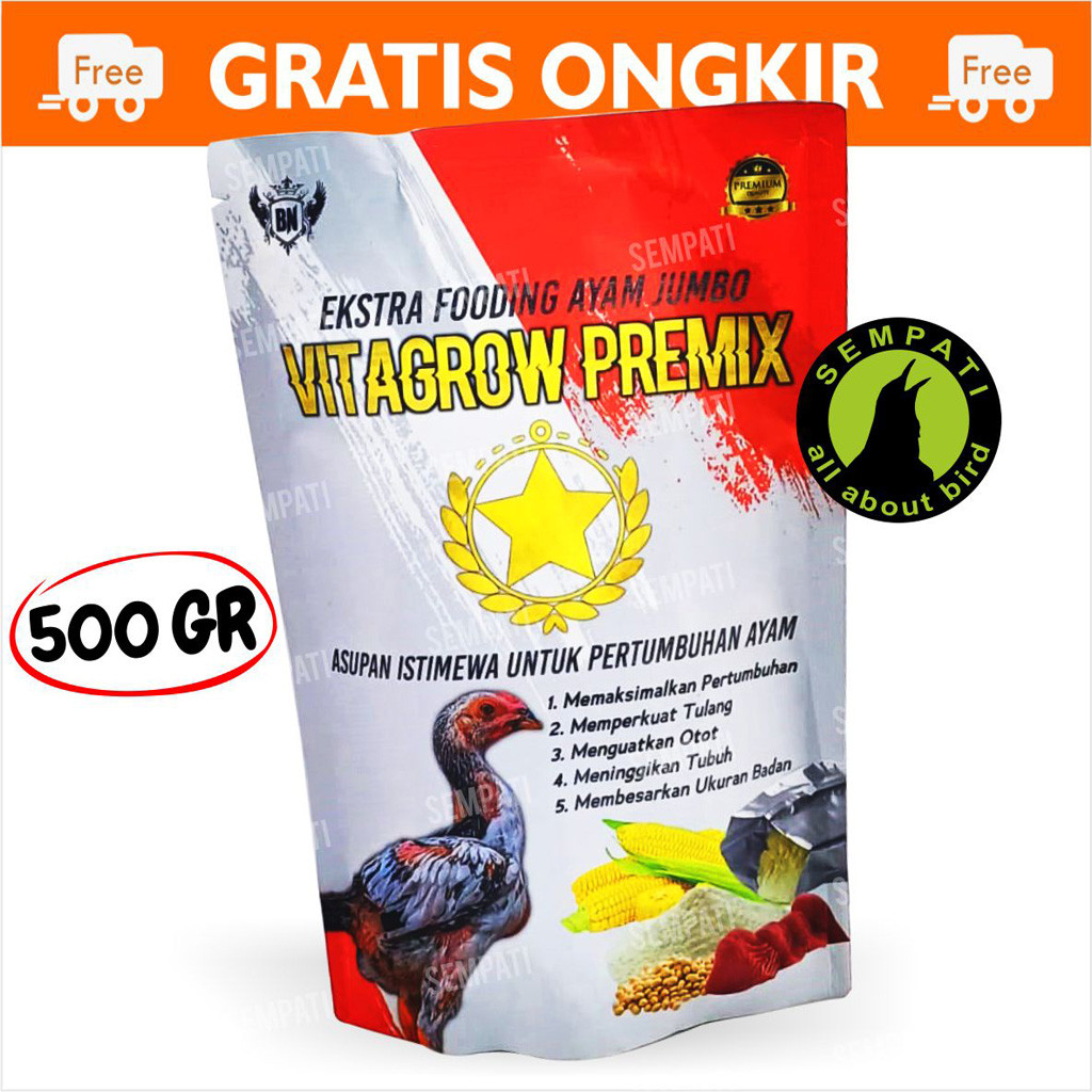 SEMPATI Vitagrow Vita Grow Premix 500gr Extra Fooding Ayam Jumbo Pakan Vitamin Suplemen Ternak Ayam 