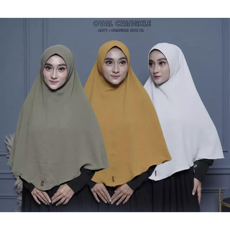 Jilbab Instan Bergo Oval Pet Anthem Ukuran XL Crinkle Premium Terbaru