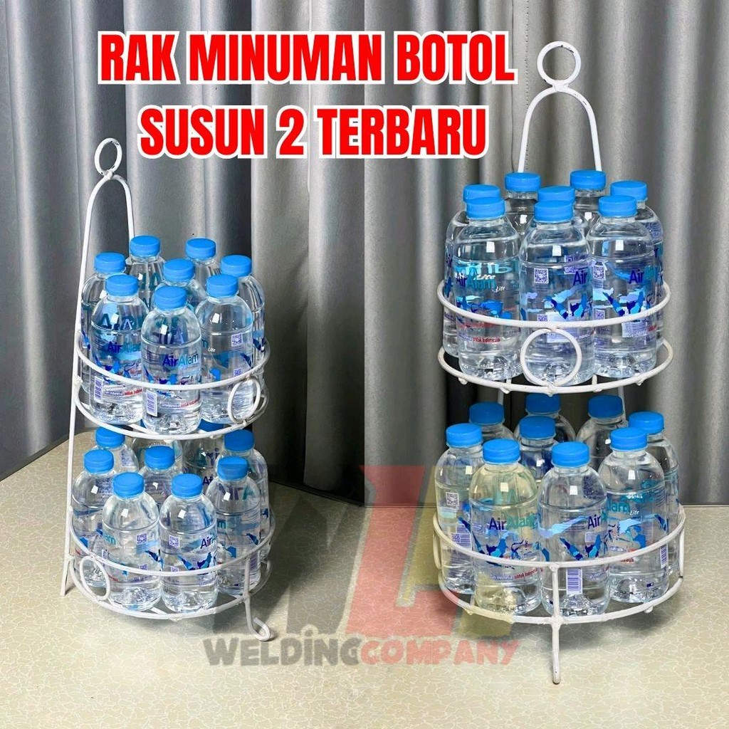 Rak Aqua Gelas Model Terbaru untuk Tempat Botol Minuman Besi