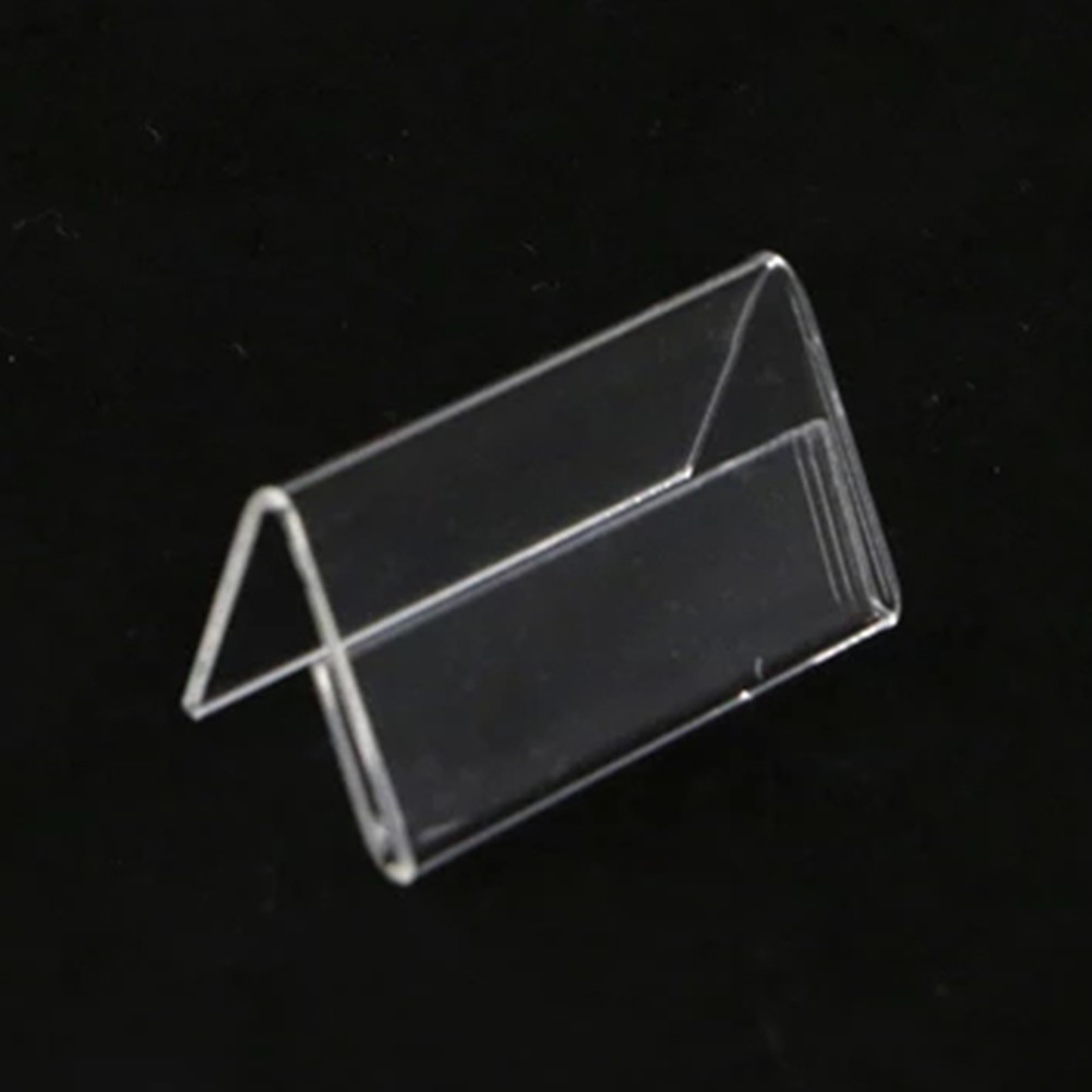 

Brand New Display Stand Sign Display 2x4cm 40/50pcs Acrylic Business Card Display Easels Label Label Stand Set