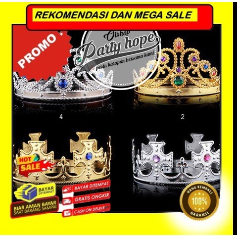 Terlaris mahkota ultah / mahkota raja / mahkota king / mahkota queen / mahkota - raja gold Rekomenda