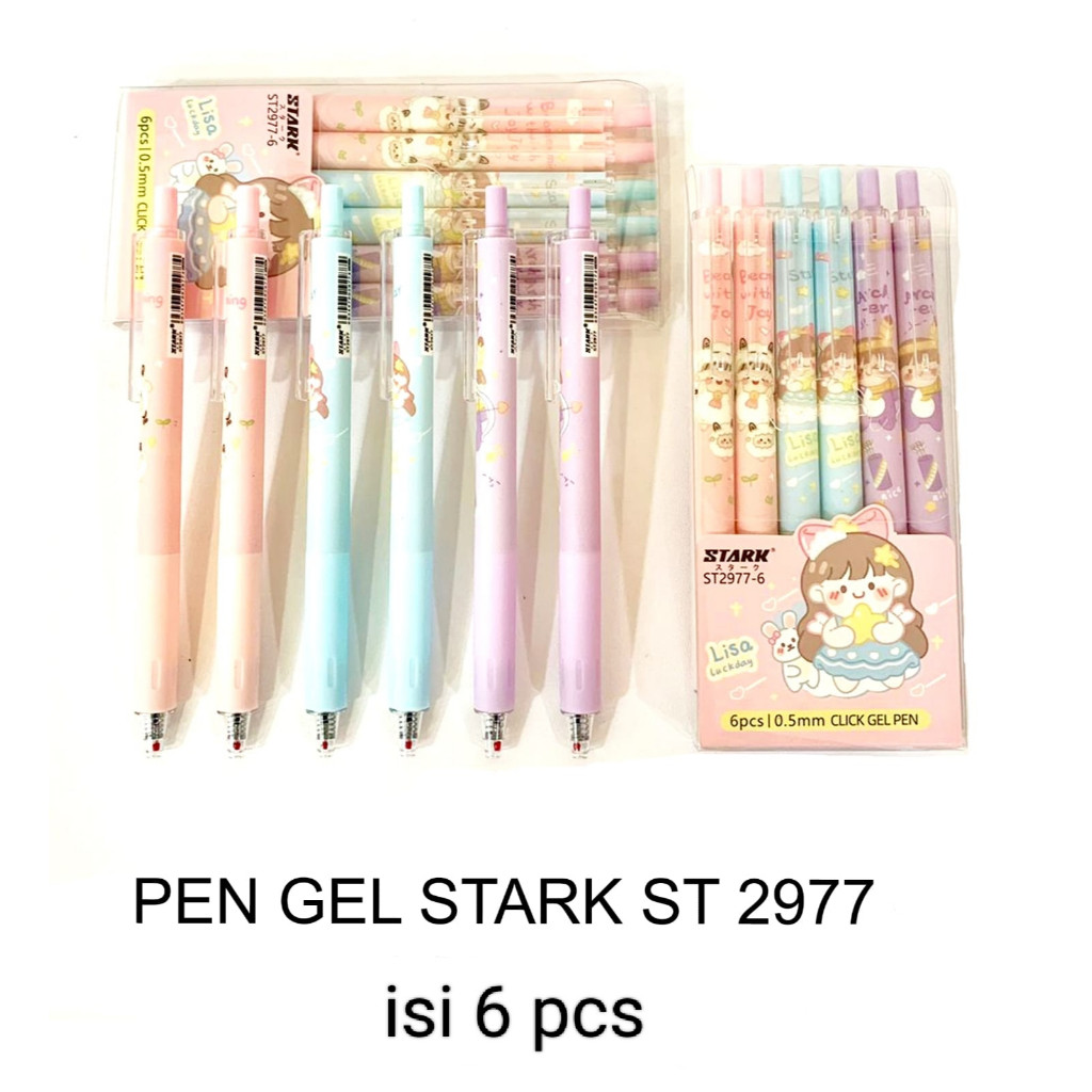 

Pulpen Gel Fancy Stark Klik Gel Pen Fancy isi 6 pcs