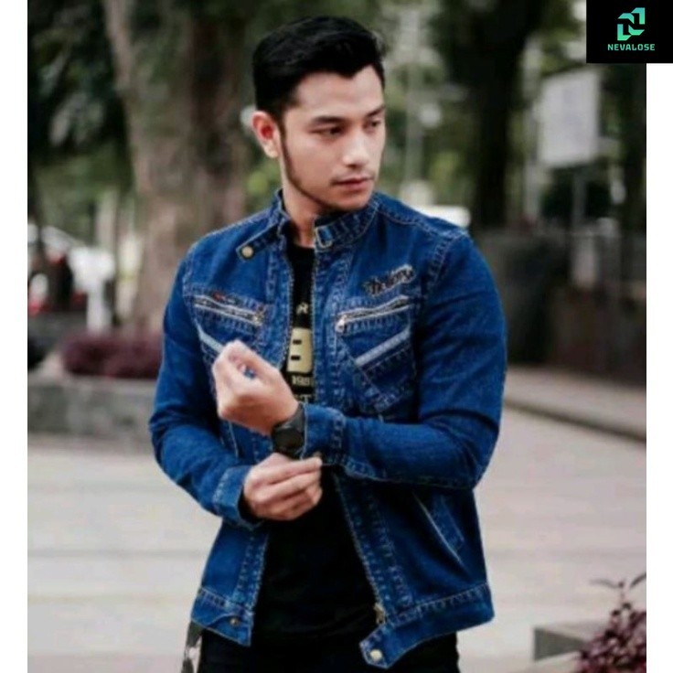 *promo*|| jaket jeans pria resleting ukuran L, XL,XXL,XXXL |  jaket denim zipper pria terbaru | jake